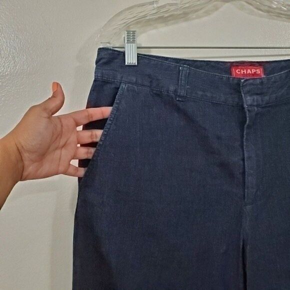 VINTAGE CHAPS Curvy Wide Leg Flare Dark Wash Jeans Size 10 - Picture 6 of 9